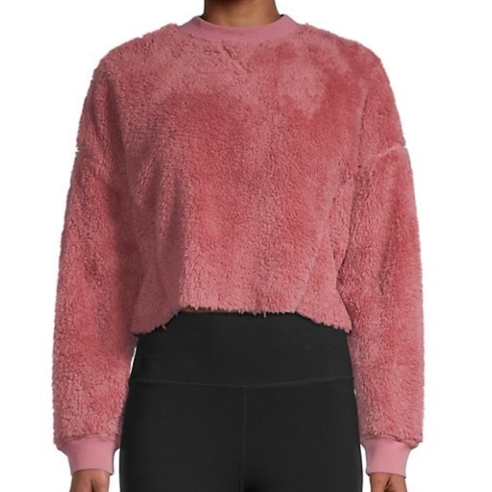 Brand new faux fur crop sweater